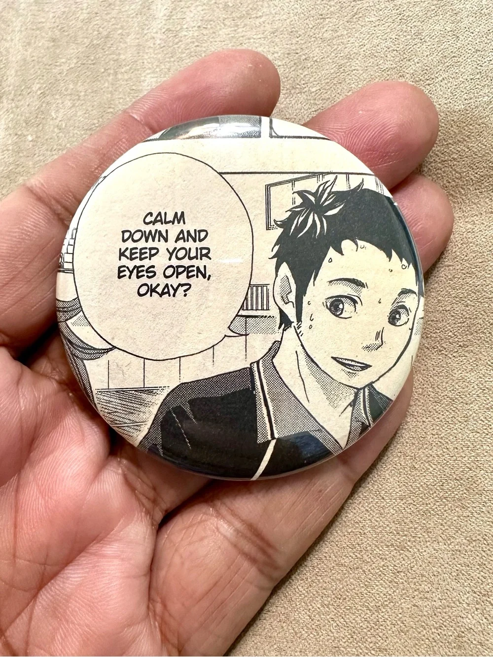 Haikyuu Karasuno Manga Panel Button Pins Pair Hinata Kageyama